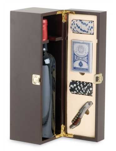 Coffret verni brun avec 1 accessoire - 1 bout.