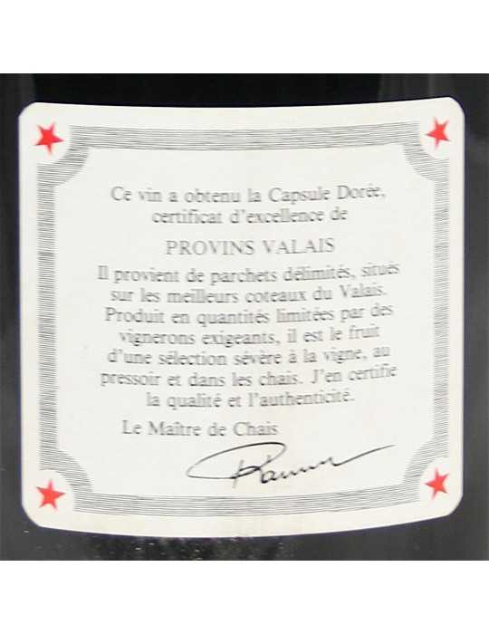 Chanteauvieux "capsule dorée"1986 - Dôle du Valais Provins (6 l)