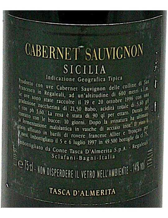 Tasca d'Almerita Cabernet Sauvignon 1996 - Tenuta Regaleali