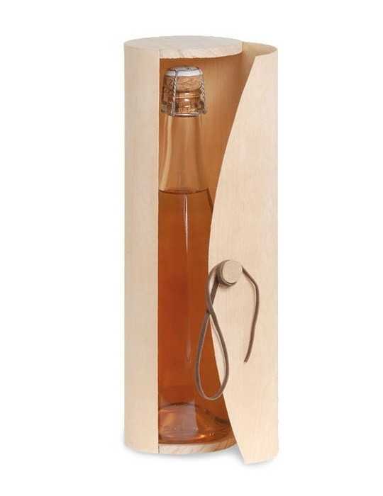 Coffret en bois cylindrique pour 1 bout. champagne