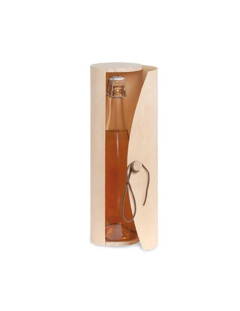 Coffret en bois cylindrique pour 1 bout. champagne