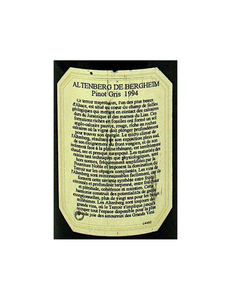 Pinot Gris Altenberg de Bergheim Selection de Grains Nobles 1994 - Marcel Deiss 