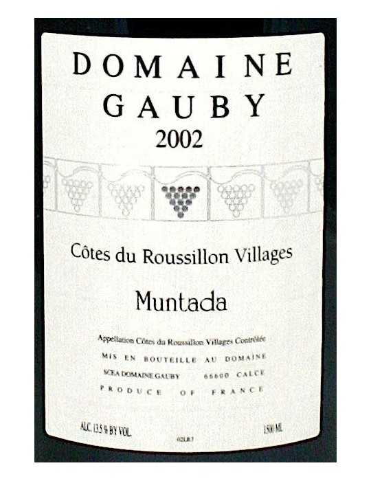 Côtes du Roussillon "la Muntada" 2002 - domaine de Gauby (magnum, 1.5 l)