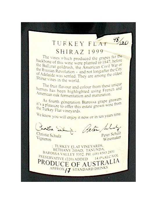 Shiraz 1999 - Turkey Flat (magnum, 1.5 l)