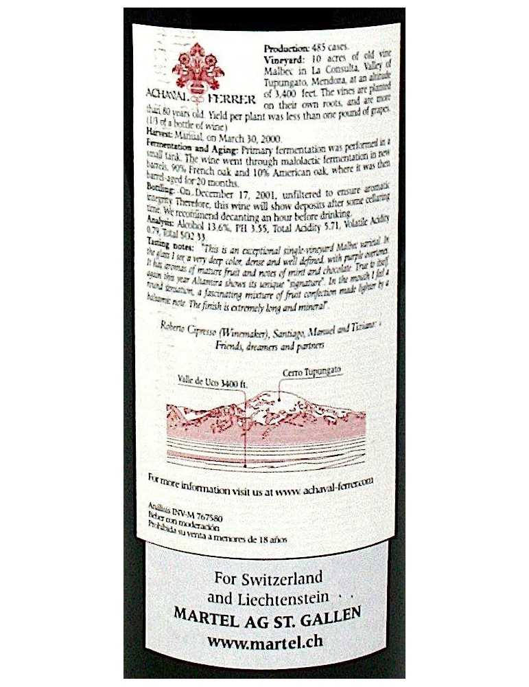 Finca Altamira Malbec 2000 - Achaval Ferrer