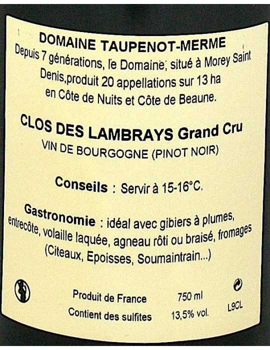 Clos des Lambrays 2006 - Taupenot Merme