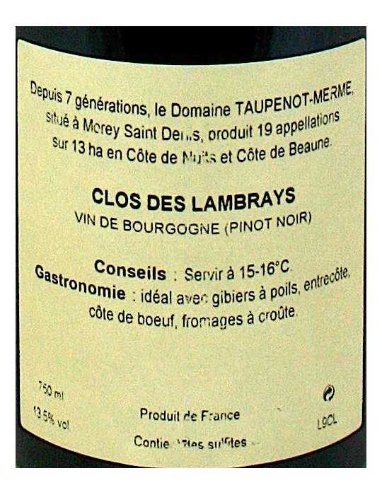 Clos des Lambrays 2003 - Taupenot Merme
