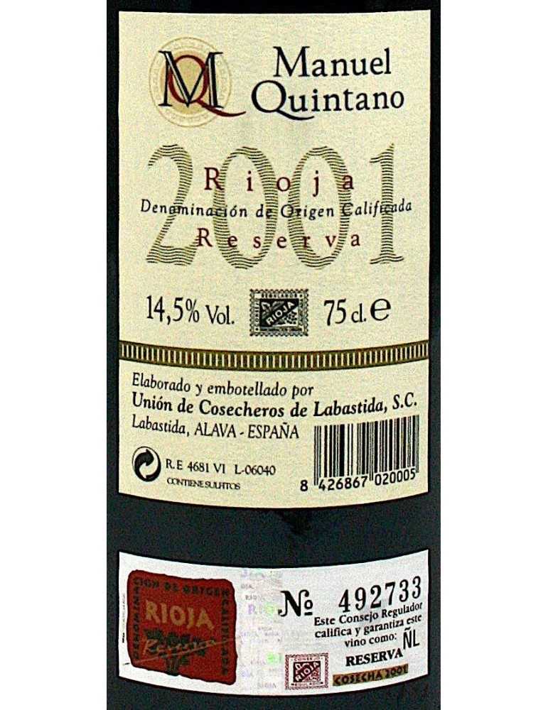 Reserva Especial Manuel Quintano 2001 - Bodegas Castillo Labastida
