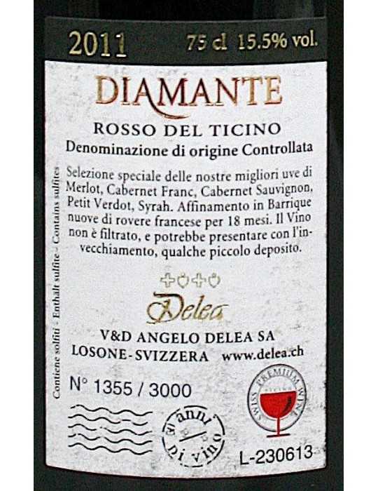 RED DIAMOND OF TICINO DOC 2011 - Delea (case of 6 bottles)