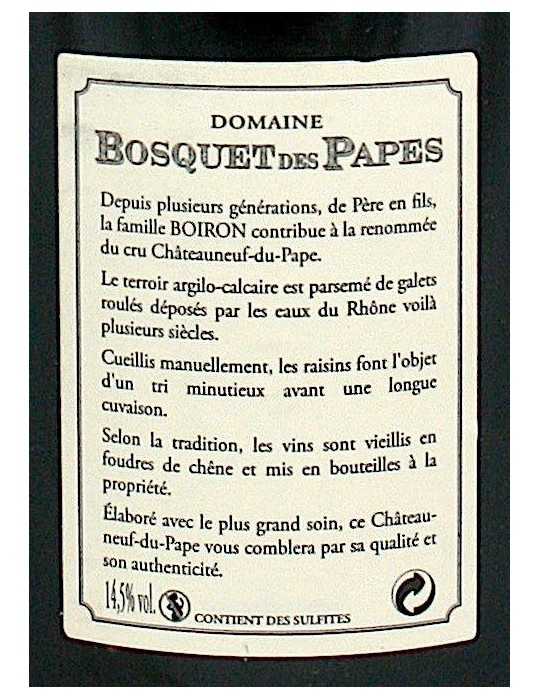 Châteauneuf du Pape Chante le Merle Vieilles Vignes 2010 - Dom. Bosquet des Papes (magnum, 1.5 l)