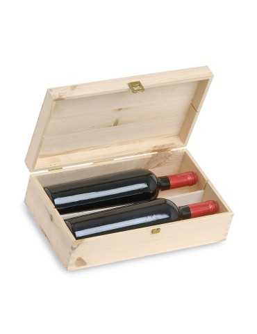 Coffret en pin massif pour 2 bout. Bordeaux