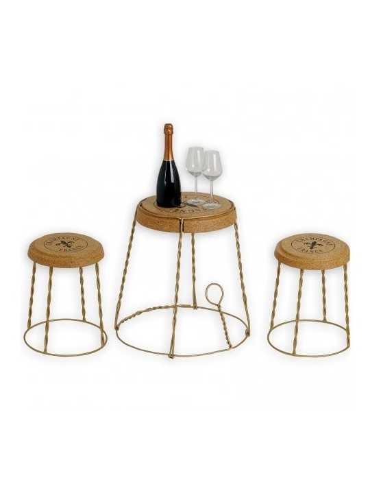 table en liège et metal