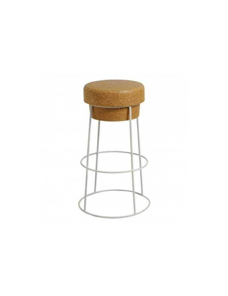 Tabouret de bar en liège et métal