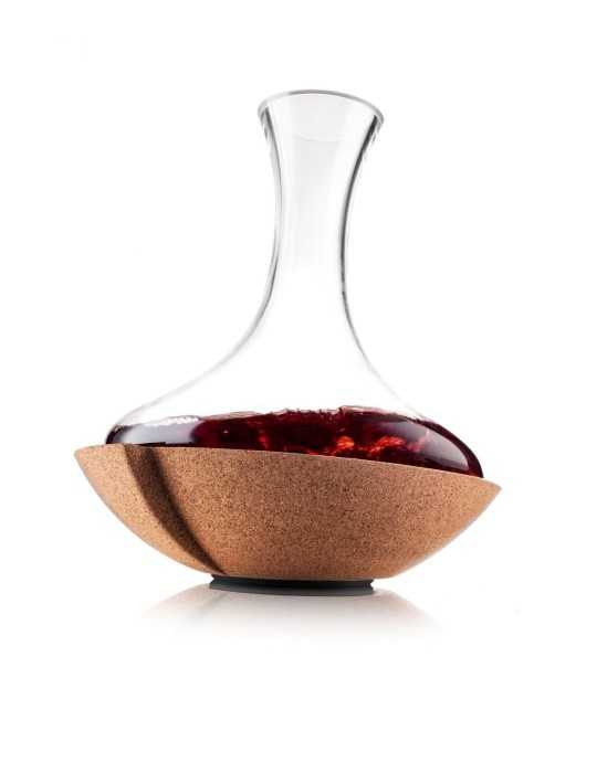 Carafe Swirling avec socle liége pivotant - Vacu vin