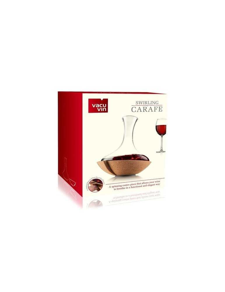Carafe Swirling avec socle liége pivotant - Vacu vin