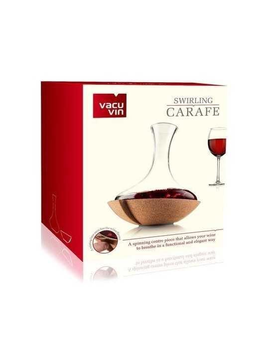 Carafe Swirling avec socle liége pivotant - Vacu vin
