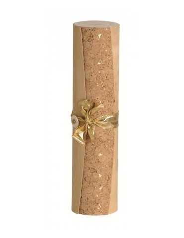 Coffret en bois cylindrique avec ornements dorés pour 1 bout. Bordeaux