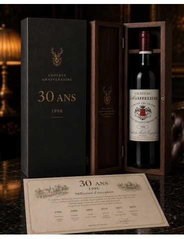 Coffret Anniversaire 30 ans – Château La Gaffelière 1996 avec parchemin